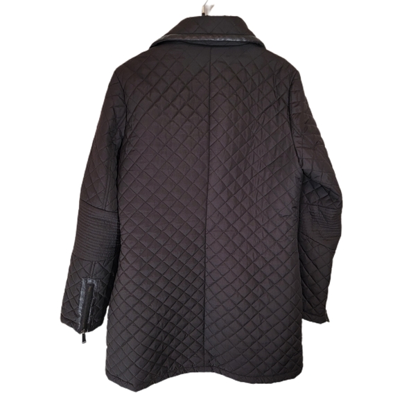 Women's DKNY Quilted Puffer Jacket Coat size Medium Brown - Picture 6 of 9